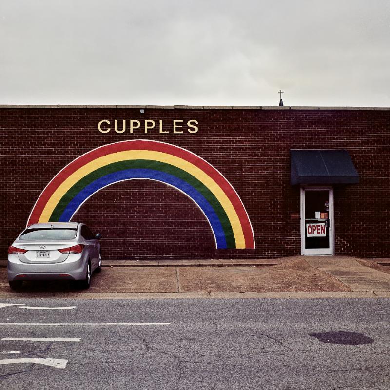 Church entrance in West Memphis — Tennessee Moonshine series, photograph by Mathieu Drouet