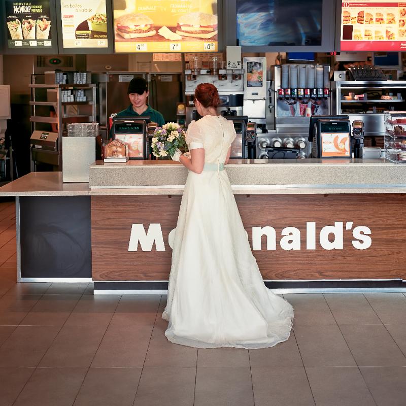 Laurence at the Mac Donalds — Laurence series, photograph by Mathieu Drouet